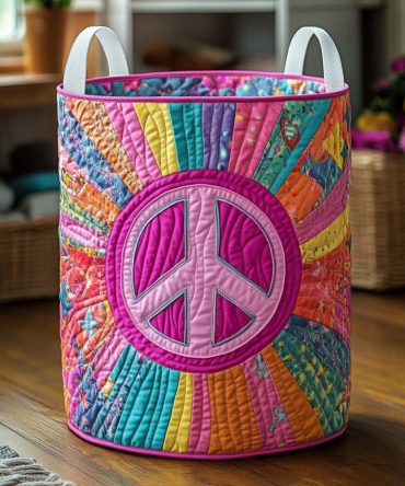 Rainbow Aura Quilted Laundry Hamper — Vibrant Collapsible Fabric Basket For Colorful Bedrooms, Dorms & Playroom Storage Solutions
