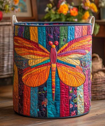 Rainbow Bloom Quilted Laundry Hamper - Colorful Collapsible Fabric Storage Basket For Kids & Adults, Lightweight & Durable