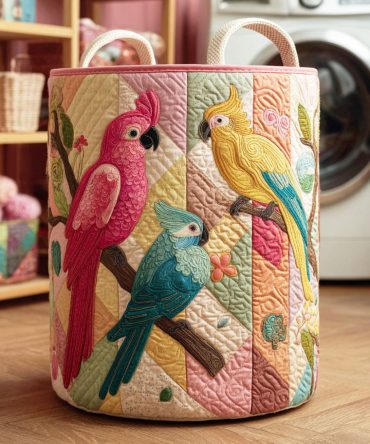 Rainbow Flight Quilted Laundry Hamper - Bright Foldable Fabric Basket With Comfortable Handles For Cheerful Laundry Organization