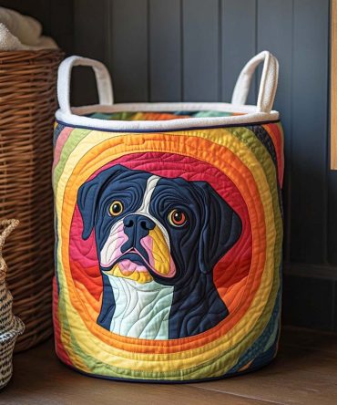 Rainbow Guardian Quilted Laundry Hamper — Colorful Foldable Fabric Storage Basket With Sturdy Handles For Kids & Family Rooms