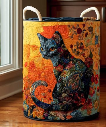 Rainbow Paws Quilted Laundry Hamper — Colorful Collapsible Storage Basket With Playful Paw Print, Kid-Friendly Fabric & Easy-Carry Handles