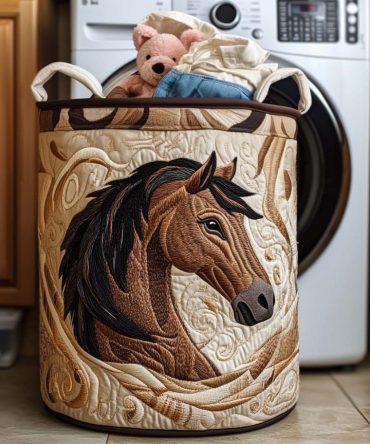 Ranch Beauty Quilted Laundry Hamper — Western-Inspired Fabric Basket With Sturdy Handles, Collapsible Storage For Farmhouse Homes