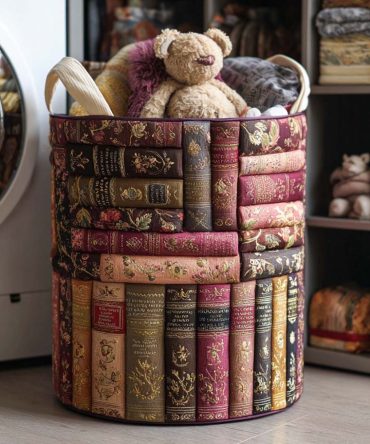 Reading Garden Quilted Laundry Hamper — Serene Botanical Fabric Basket, Collapsible Lightweight Hamper With Carry Handles