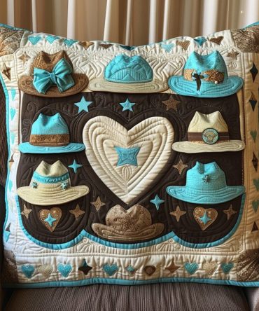 Rodeo Dreams Quilted Accent Pillow Cover – Rodeo-Inspired Decorative Pillowcase With Soft Quilting, Cotton-Blend, Reversible & Washable