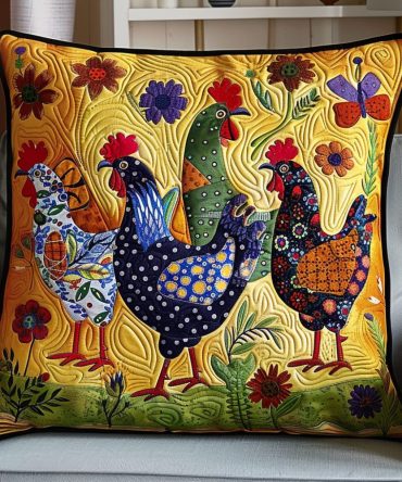 Roosting Comfort Quilted Pillow Cover - Country Chic Decorative Pillowcase, Plush Quilting, Durable & Machine-Washable Accent