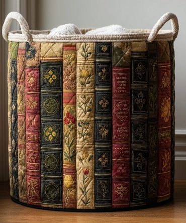 Rose Library Quilted Laundry Hamper — Vintage Rose Print Storage Basket For Closet & Bedroom, Elegant Quilting & Foldable Design