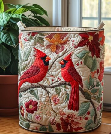 Ruby Branch Red Quilted Laundry Hamper — Foldable Fabric Laundry Basket With Sturdy Handles, Machine-Washable, Large Capacity Home Decor