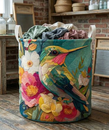 Rustic Floral Quilted Laundry Hamper - Country Chic Foldable Basket With Durable Quilting, Comfortable Handles & Decorative Garden Print