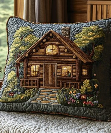Rustic Ridge Quilted Pillow Sham — Mountain-Style Decorative Pillowcase, Durable Cotton-Blend, Hypoallergenic & Machine Washable For Cozy Homes