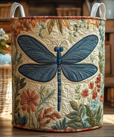 Rustic Blue Quilted Laundry Hamper - Large Collapsible Fabric Storage Basket For Clothes, Breathable & Washable