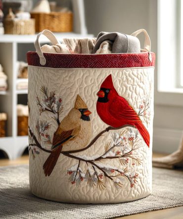 Rustic Companions Quilted Laundry Hamper — Country Animal Patchwork Fabric Laundry Basket For Cozy Home Storage & Gift Giving