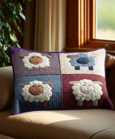 Rustic Flock Quilted Decorative Pillowcase – Country Bird Motif Pillow Cover, Soft Cotton Textured Accent, Machine Wash