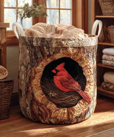 Rustic Song Quilted Laundry Hamper — Large Decorative Fabric Basket With Reinforced Handles & Foldable Storage For Home