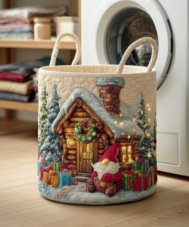 Rustleaf Retreat Quilted Laundry Hamper – Autumn Leaf Design Foldable Laundry Basket For Cozy Seasonal Home & Storage