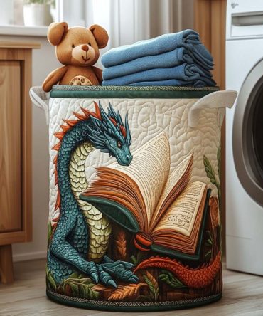 Sacred Flame Quilted Laundry Basket - Fiery Motif Fabric Hamper, Large Capacity, Foldable Fabric Hamper With Sturdy Handles & Easy-Care