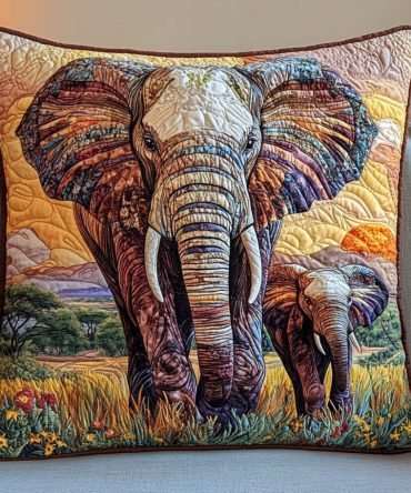 Sacred Herd Premium Quilted Pillow Cover — Artistic Herd Motif Decorative Throw Pillowcase For Cozy Living Room & Bedroom Accent