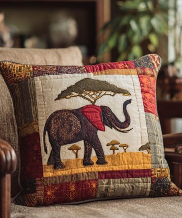 Safari-Inspired Quilted Throw Pillow Cover — Luxury Animal-Print Decorative Sham For Sofa & Bed, Breathable Boho Accent For Modern Jungle Decor