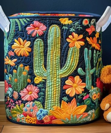 Sandy Sunset Quilted Laundry Hamper - Spacious Foldable Fabric Basket With Zip Lid, Sturdy Handles & Coastal-Inspired Design