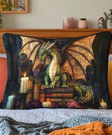 Regal Scaled Sovereign Quilted Pillow Cover — Dragon-Scale Decorative Pillowcase For Fantasy & Modern Bedrooms, Textured Luxury