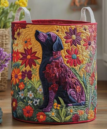 Scarlet Bloom Quilted Laundry Basket – Floral Red Collapsible Hamper For Laundry, Linens & Decorative Home Storage
