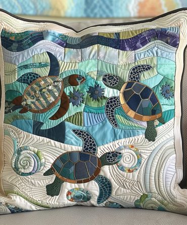 Seaside Serenity Quilted Cushion Cover — Premium Coastal Throw Pillowcase, Elegant Texture, Machine Washable & Durable