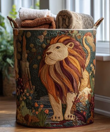 Serengeti Quilted Laundry Hamper – Safari-Print Foldable Laundry Basket With Washable Liner, Sturdy Handles & Decorative Design