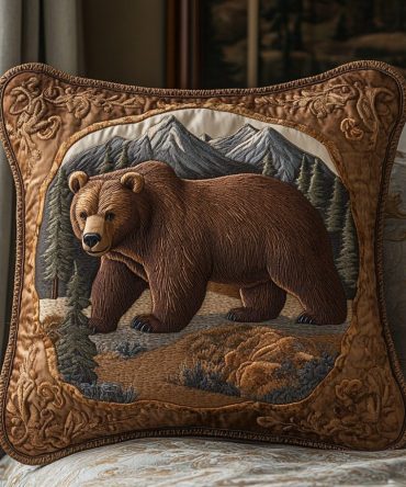Shadowed Trails Quilted Pillow Cover — Moody Nature-Inspired Cotton Sham, Dark Forest Accent For Rustic Decor, Sofa Or Bed, Machine Wash