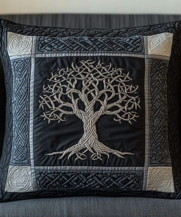 Shadowroot Elegance Quilted Throw Pillow Cover — Timeless Decorative Cushion Sham With Refined Texture For Classic And Contemporary Rooms