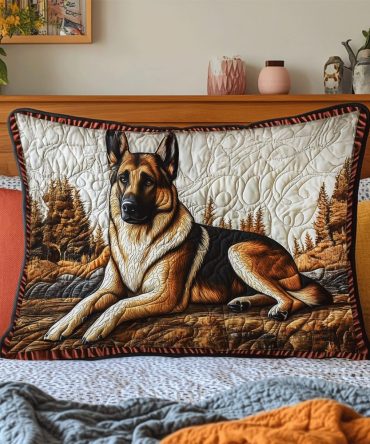 Heritage Shepherd Quilted Pillow Cover — Classic Country Decorative Sham, Soft Cotton-Blend, Machine Washable Accent For Cozy Interiors