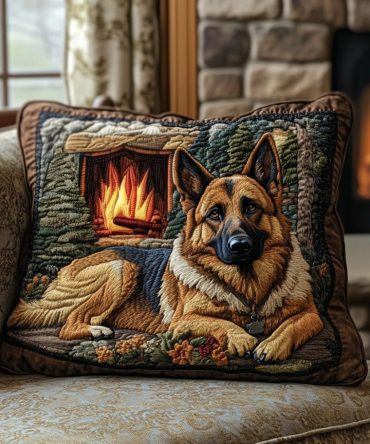 Shepherd Motif Quilted Pillow Cover V2 — Rustic Country Decorative Sham, Soft Cotton-Blend, Durable Quilting For Cozy Farmhouse Style