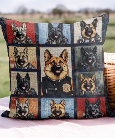 Farmhouse Shepherd Quilted Pillow Cover — Luxury Decorative Throw Pillowcase For Living Room & Bedroom, Soft Cotton, Machine Washable