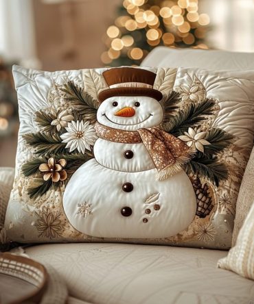 Shimmering Tranquility Quilted Pillow Cover — Luxe Metallic Accent Throw Pillow Case For Bedroom, Sofa & Holiday Decorating