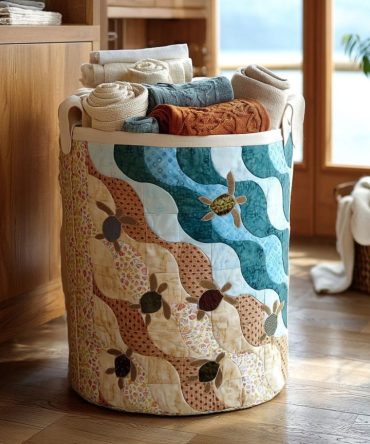 Silent Current Quilted Laundry Hamper – Neutral Quilted Fabric Basket With Large Capacity, Foldable & Durable With Handles