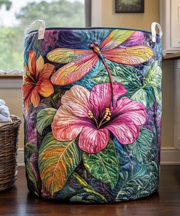 Sky Dancer Quilted Laundry Hamper – Modern Collapsible Fabric Basket For Laundry & Storage, Breathable Washable Organizer With Handles