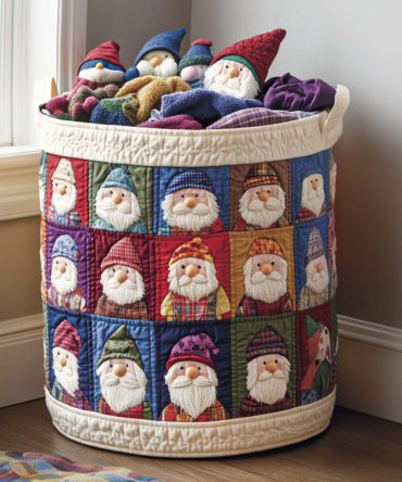 Snowflake Charm Quilted Laundry Hamper — Festive Snowflake Pattern Foldable Fabric Laundry Basket With Handles For Winter Décor