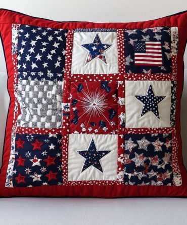Soldier Meadow Quilted Pillow Cover — Rustic Floral Quilted Throw Case, Soft Durable Material, Easy-Care Accent For Living Spaces