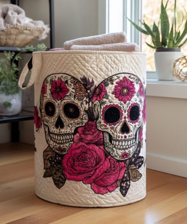 Soul Stain Quilted Fabric Laundry Hamper – Large Artistic Collapsible Laundry Basket With Handles, Durable Decorative Home Storage