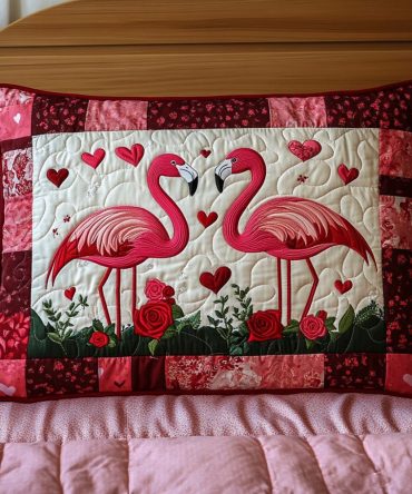 Soulful Pair Quilted Pillow Cover — Elegant Duo Motif Decorative Pillowcase For Romantic Bedrooms & Couple Gifts, Soft Quilted Texture