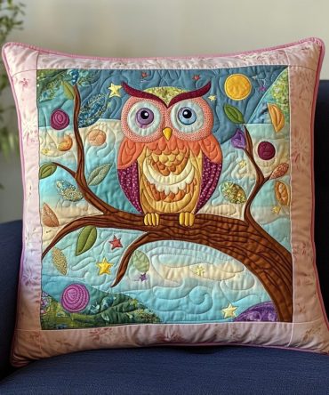 Spectral Soarers Quilted Pillowcase - Ethereal Bird Design Decorative Pillow Cover, Lightweight Quilting, Premium Cotton, Machine Care