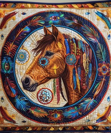 Spirit Steed Decorative Pillow Cover — Western Horse Quilted Accent For Couch, Bedroom & Rustic Farmhouse Decor