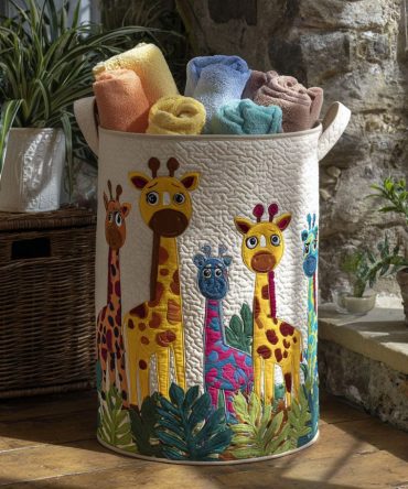 Spotted Daydream Quilted Laundry Hamper — Trendy Spot-Pattern Fabric Basket With Handles, Collapsible Organizer For Modern Home Storage