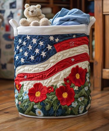 Star Glory Quilted Laundry Hamper - Celestial-Pattern Foldable Fabric Basket With Sturdy Handles, Stylish Nursery Or Bedroom Storage Solution