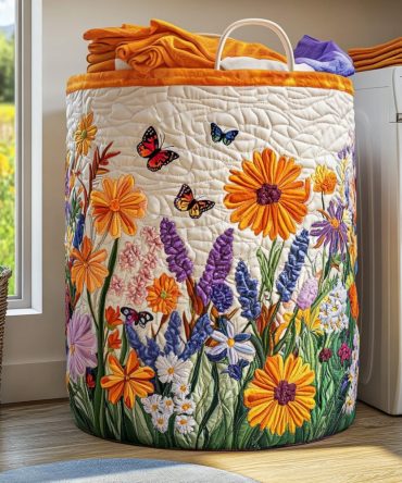 Starlight Wings Quilted Laundry Hamper — Modern Star-Print Foldable Laundry Basket With Handles For Kid’S Room & Nursery