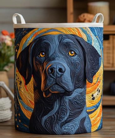 Starry Gaze Quilted Laundry Basket – Foldable Cosmic-Themed Laundry Hamper For Home Organization, Toys & Linens