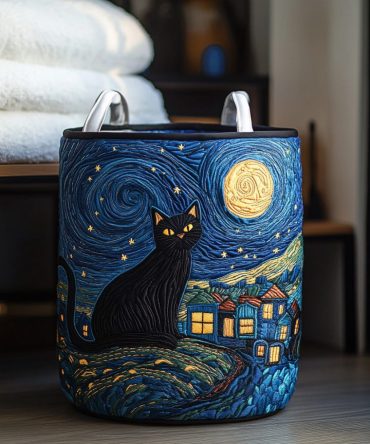 Starry Paws Quilted Storage Hamper — Cute Collapsible Laundry Basket With Handles, Durable Padded Fabric For Kids, Pet Rooms & Stylish Storage