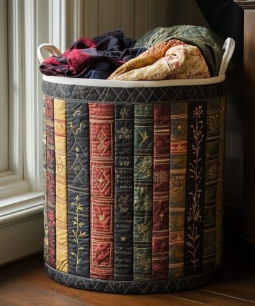 Story Garden Quilted Laundry Hamper — Enchanted Garden Print Storage Basket For Nursery & Living Room, Quilted Comfort & Portable