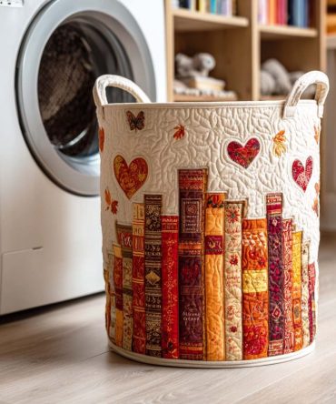 Story Haven Quilted Laundry Basket - Cozy Fabric Hamper With Reinforced Handles, Collapsible Design For Bedroom, Nursery Or Apartment Living