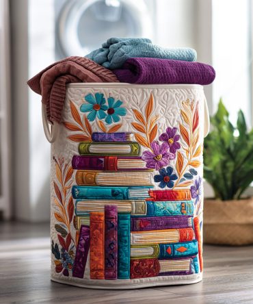 Storytime Stash Quilted Laundry Hamper — Cute Kids Storage Basket, Foldable Laundry Bin With Playful Prints For Nursery & Playroom