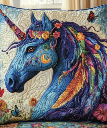 Elegant Equestrian Quilted Pillowcase - Stunning Horse Print Decorative Throw Pillow Cover, Soft Cotton, Zippered & Durable