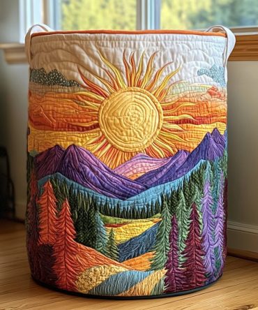 Summer Garden Quilted Laundry Hamper — Bright Floral Fabric Basket With Reinforced Handles, Collapsible Decorative Storage For Home & Patio Rooms